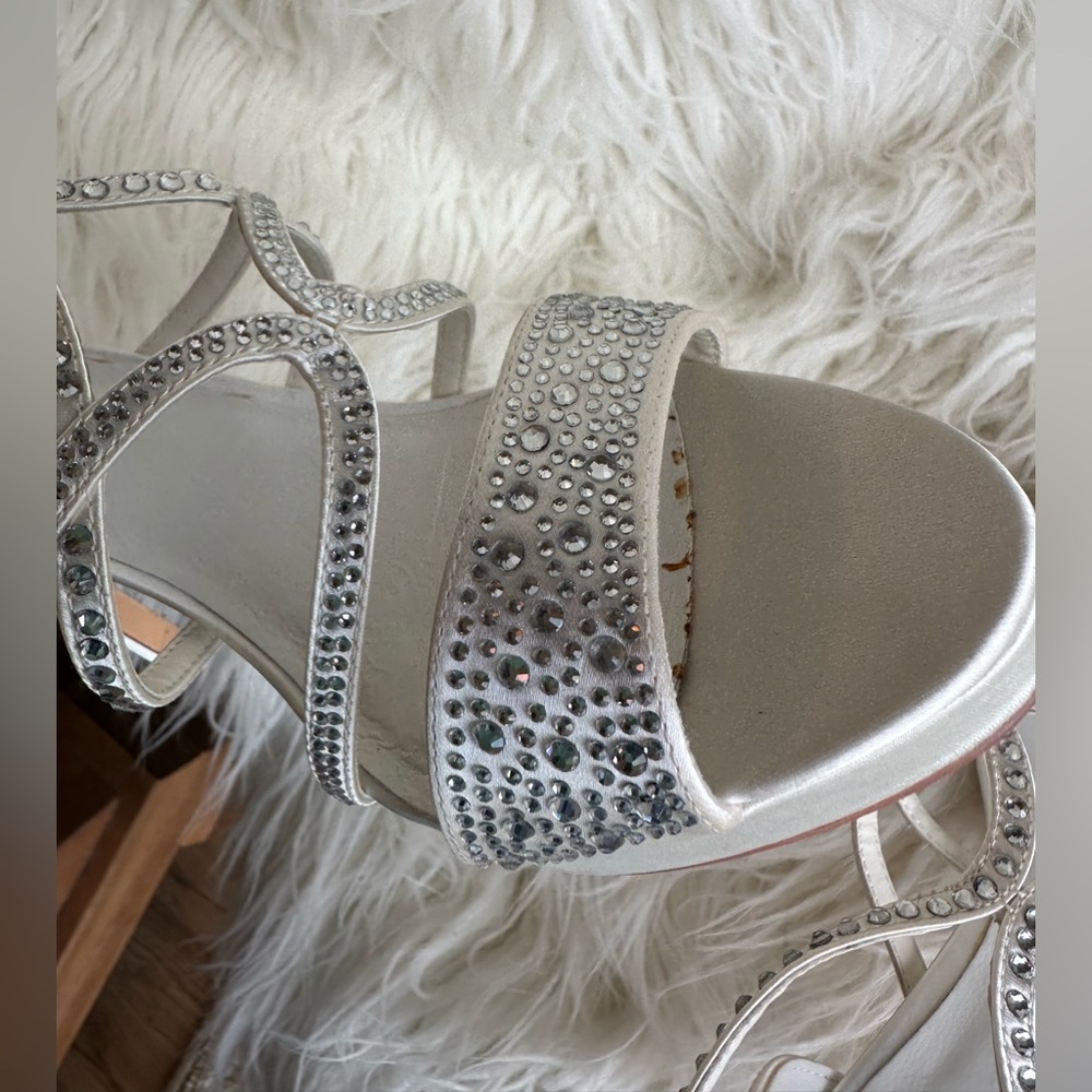 Menbur Maite Sandal Style Ivory Bridal Heels Size 9 EU 40 - Picture 5 of 12